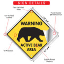 Warning! Active Bear Area Signs or Sticker-3