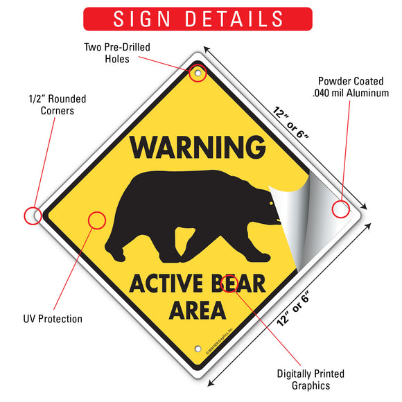 Warning! Active Bear Area Signs or Sticker