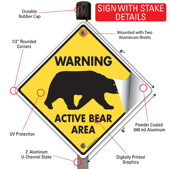 Warning! Active Bear Area Signs or Sticker