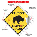 Caution! Bison On Road Signs or Sticker-3