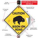 Caution! Bison On Road Signs or Sticker-4