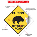 Caution! Buffalo On Road Signs or Sticker-2