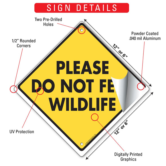 Please Do Not Feed Wildlife Signs or Sticker