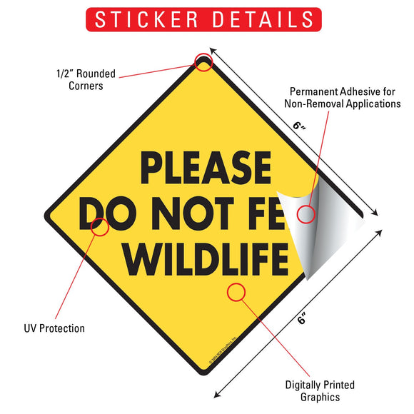 Please Do Not Feed Wildlife Signs or Sticker