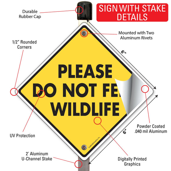 Please Do Not Feed Wildlife Signs or Sticker