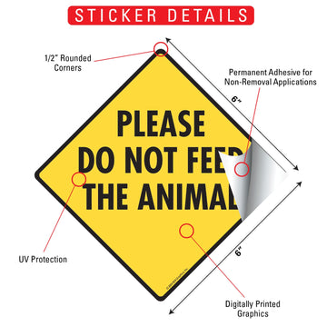 Please Do Not Feed the Animal Signs or Sticker - 0