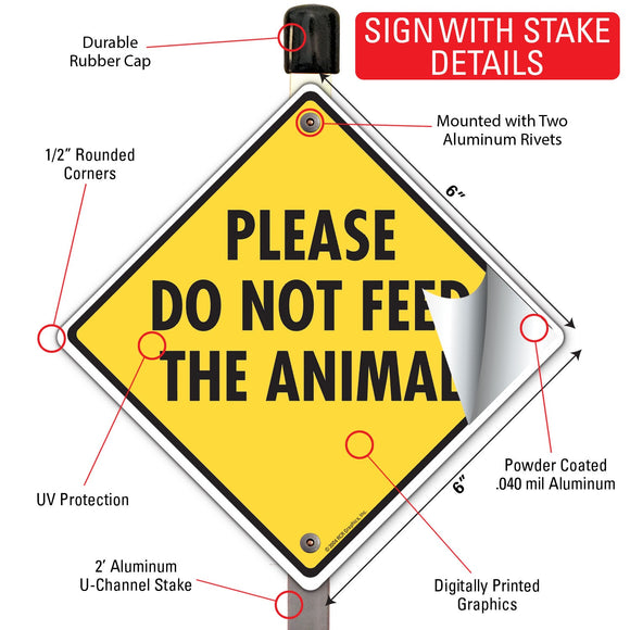Please Do Not Feed the Animal Signs or Sticker