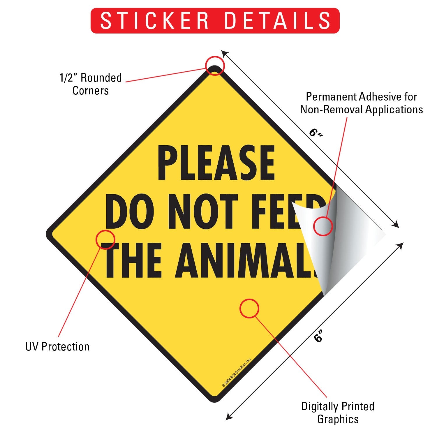 Please Do Not Feed the Animals Signs or Sticker - 0