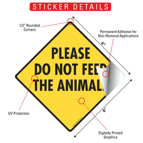Please Do Not Feed the Animals Signs or Sticker - 0