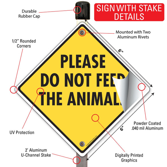 Please Do Not Feed the Animals Signs or Sticker