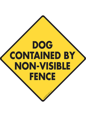 Dog Contained by Non-Visible Fence Sign or Sticker