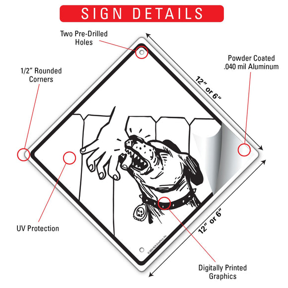 Reach Over the Fence Dog Signs or Sticker