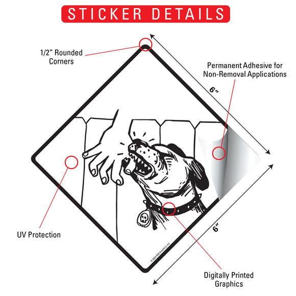 Reach Over the Fence Dog Signs or Sticker