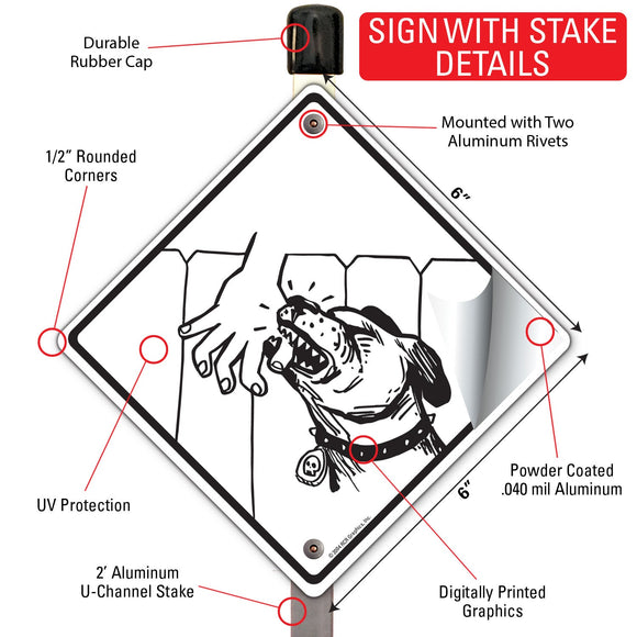 Reach Over the Fence Dog Signs or Sticker