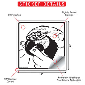 Warning! Parrot Biting Finger Bird Signs or Sticker - 0