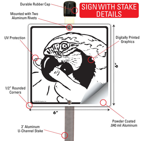 Warning! Parrot Biting Finger Bird Signs or Sticker