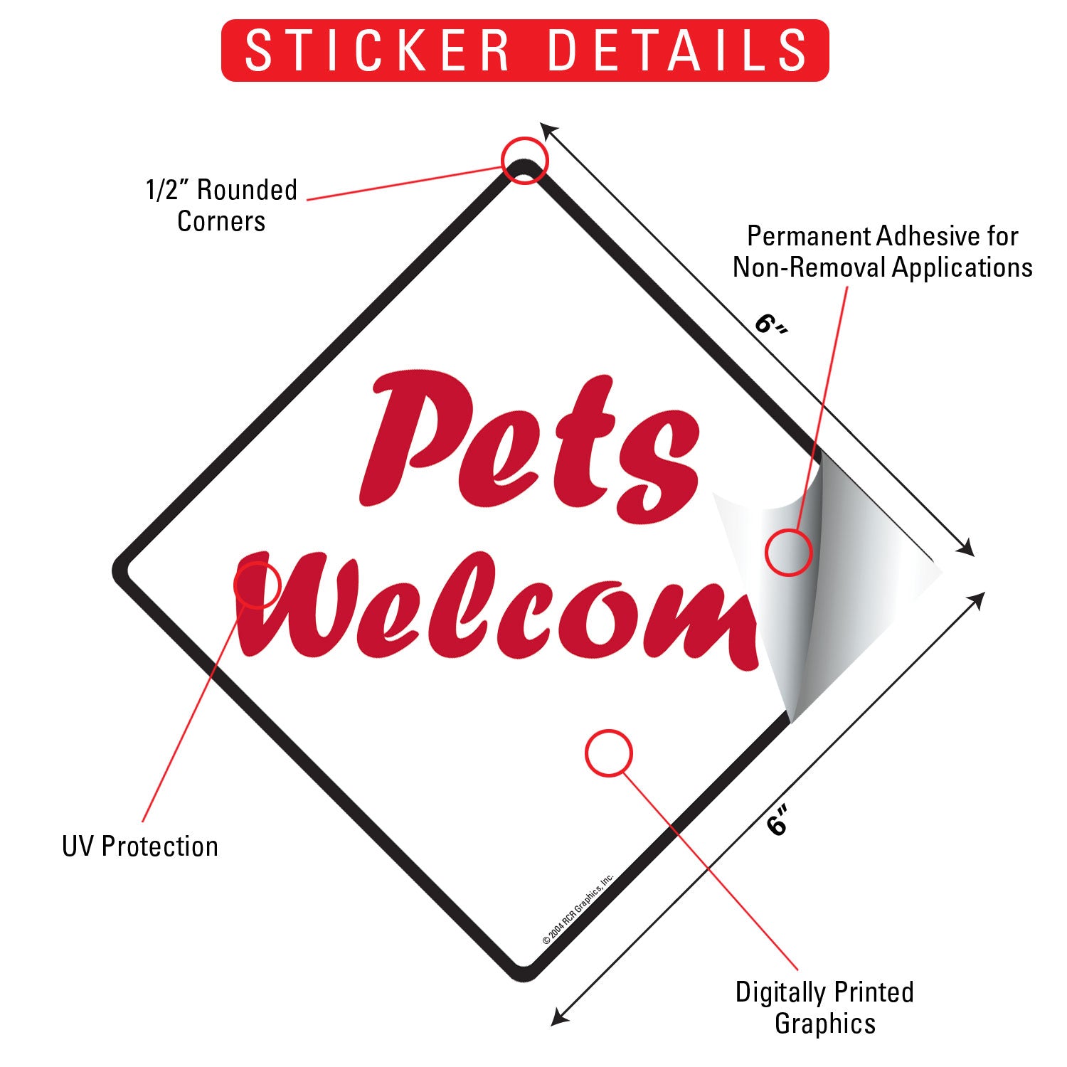 Pets Welcome Signs or Sticker - 0