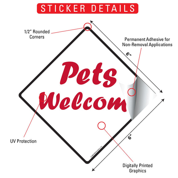 Pets Welcome Signs or Sticker