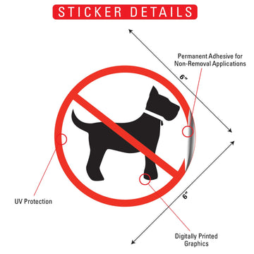 No Dogs Allowed (Symbol) Signs or Sticker - 0