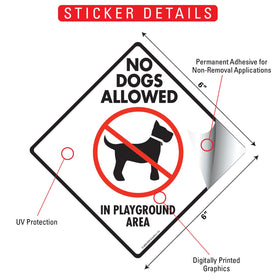 No Dogs Allowed in Playground Area Signs or Sticker - 0