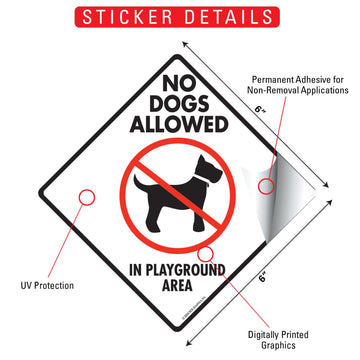 No Dogs Allowed in Playground Area Signs or Sticker - 0