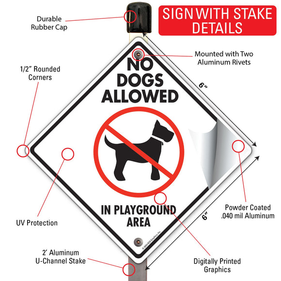 No Dogs Allowed in Playground Area Signs or Sticker
