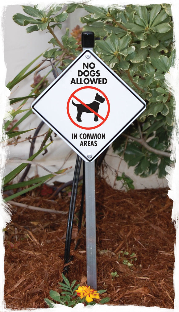 No Dogs Allowed in Common Areas Signs or Sticker