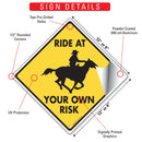 Ride At Your Own Risk Horse Signs or Sticker-3