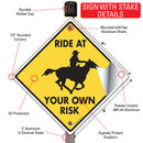 Ride At Your Own Risk Horse Signs or Sticker-4