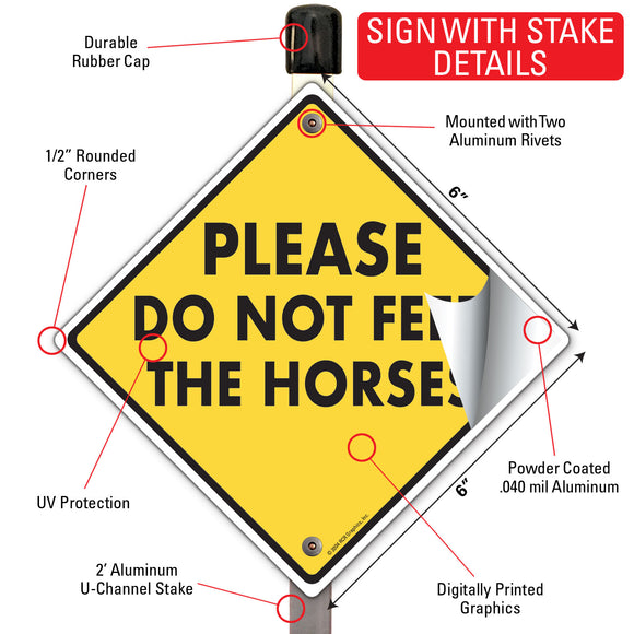 Please Do Not Feed The Horses Signs or Sticker