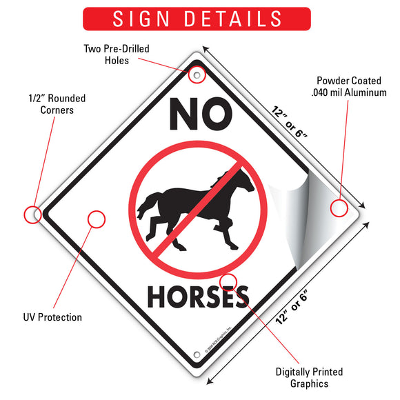 No Horses Signs or Sticker