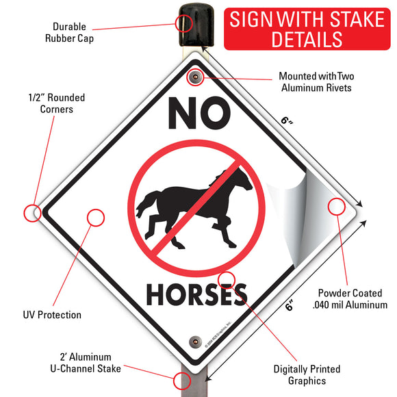 No Horses Signs or Sticker