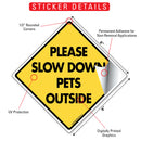 Please Slow Down - Pets Outside Dog Signs or Sticker-2