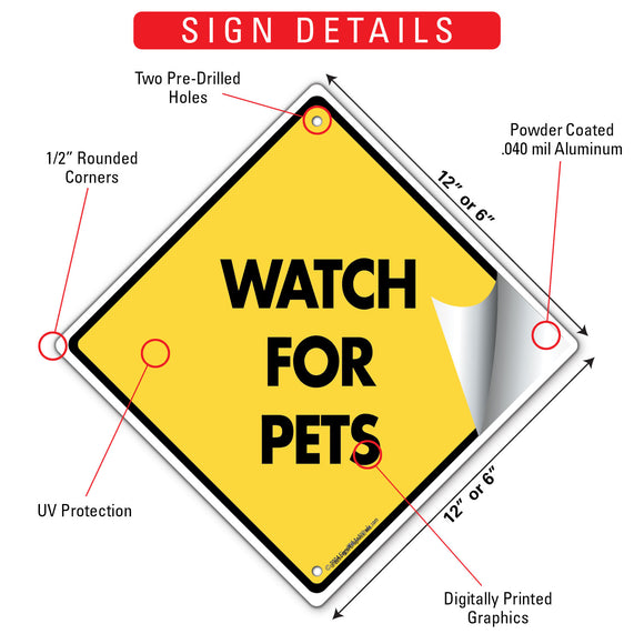 Watch For Pets Dog Signs or Sticker