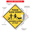 Please Slow Down - Children & Pets At Play Dog Signs or Sticker-3