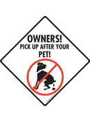 Pick Up After Your Pet Exterior Dog Pooping Aluminum Sign or Vinyl Sticker