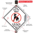 Leave Your Address Dog Poop Signs or Sticker-4