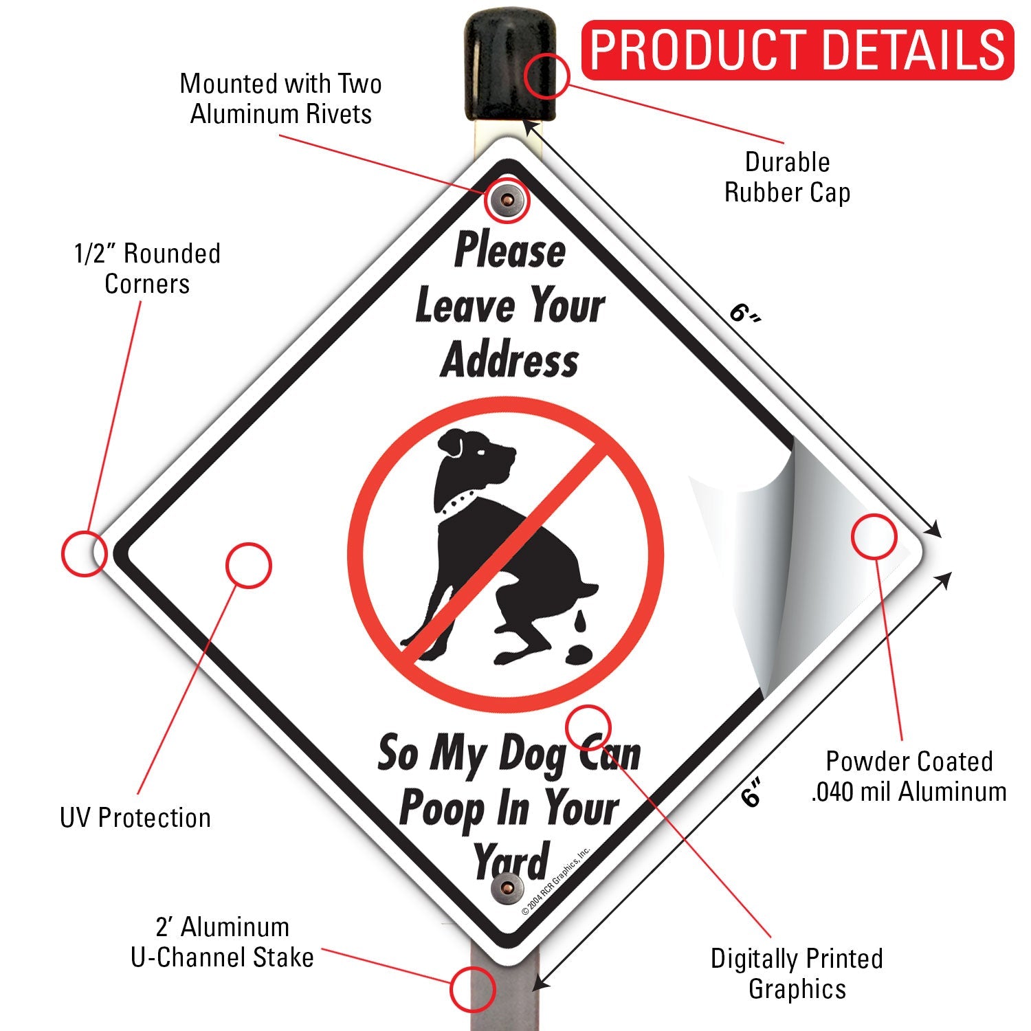 Leave Your Address Dog Poop Signs or Sticker