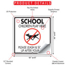 School Children Play Here Dog Poop Signs or Sticker-3