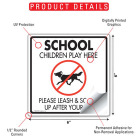 School Children Play Here Dog Poop Signs or Sticker - 0