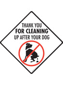 Thank You for Cleaning Up Exterior Dog Pooping Aluminum Sign or Vinyl Sticker
