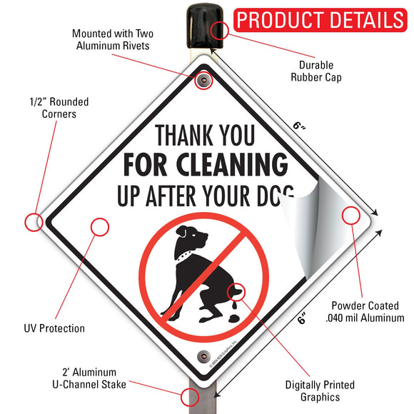 Thank You for Cleaning Up Dog Poop Signs or Sticker