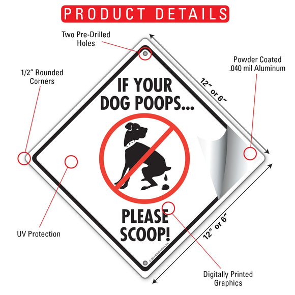 If Your Dog Poops, Please Scoop Dog Poop Signs or Sticker