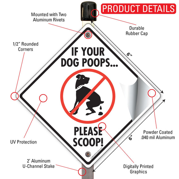 If Your Dog Poops, Please Scoop Dog Poop Signs or Sticker