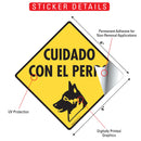 Cuidado Con El Perro (Beware of Dog) Signs or Sticker-2