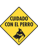 Cuidado Con El Perro (Beware of Dog) Exterior Aluminum Sign or Vinyl Sticker