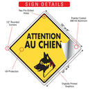 Attention Au Chien (Beware of Dog) Signs or Sticker-3