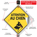 Attention Au Chien (Beware of Dog) Signs or Sticker-4