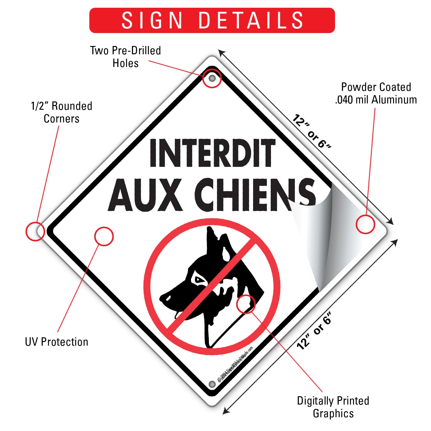 Interdit Aux Chiens (No Dogs Allowed) Signs or Sticker