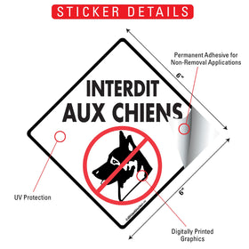 Interdit Aux Chiens (No Dogs Allowed) Signs or Sticker - 0